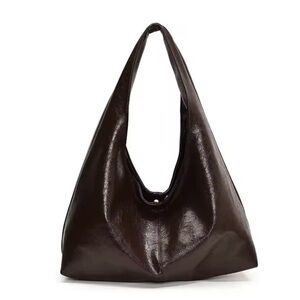 Elegant Chocolate Faux Leather Hobo Bag